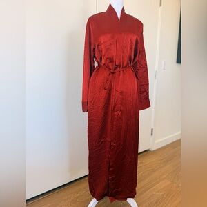 Zara Deep Red Satin Robe
